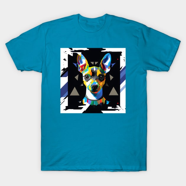 Rat Terrier Puppy Geometric Artwork T-Shirt by Furrban